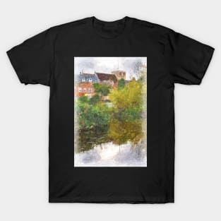 Kintbury From the Canal a Digital Painting T-Shirt